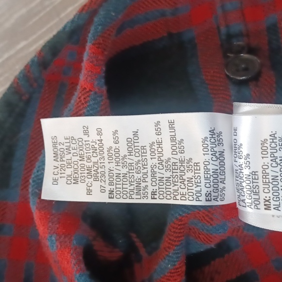 DC Vintage Red and Black Plaid Hoodie  Grunge Skater - Picture 7 of 7